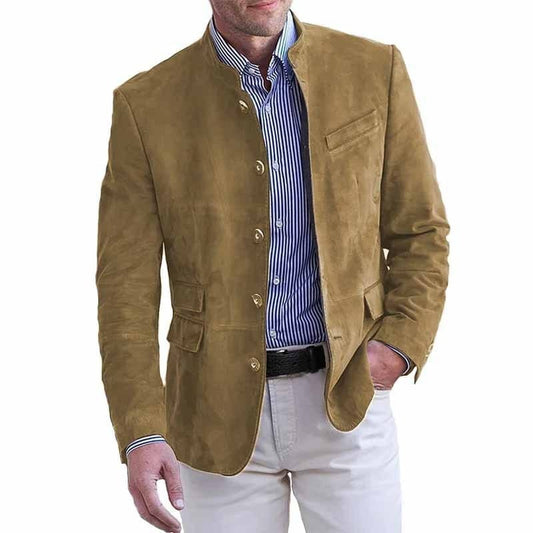 Alvaro Prestige Suede-Inspired Tailored Blazer