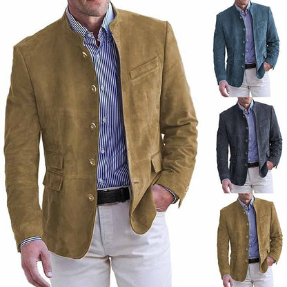 Alvaro Prestige Suede-Inspired Tailored Blazer