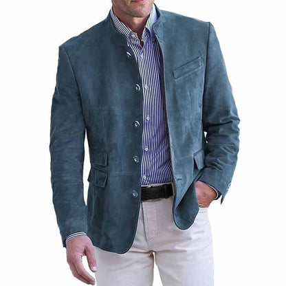 Alvaro Prestige Suede-Inspired Tailored Blazer