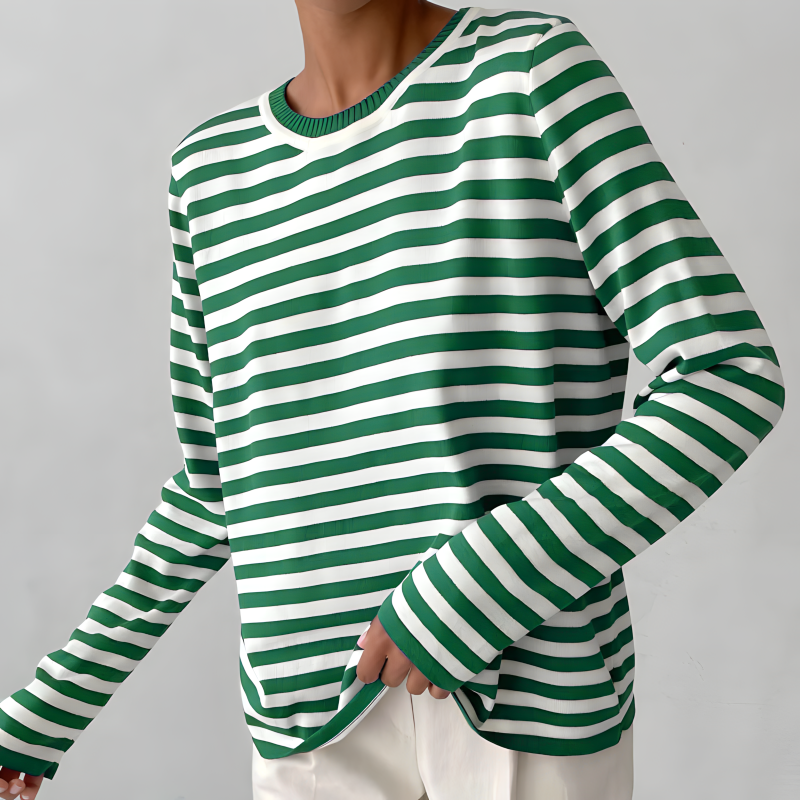 Olivia Luxe Striped Long Sleeve Top