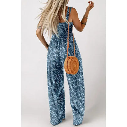 Casual Print Sleeveless Loose Overalls Jumpsuits